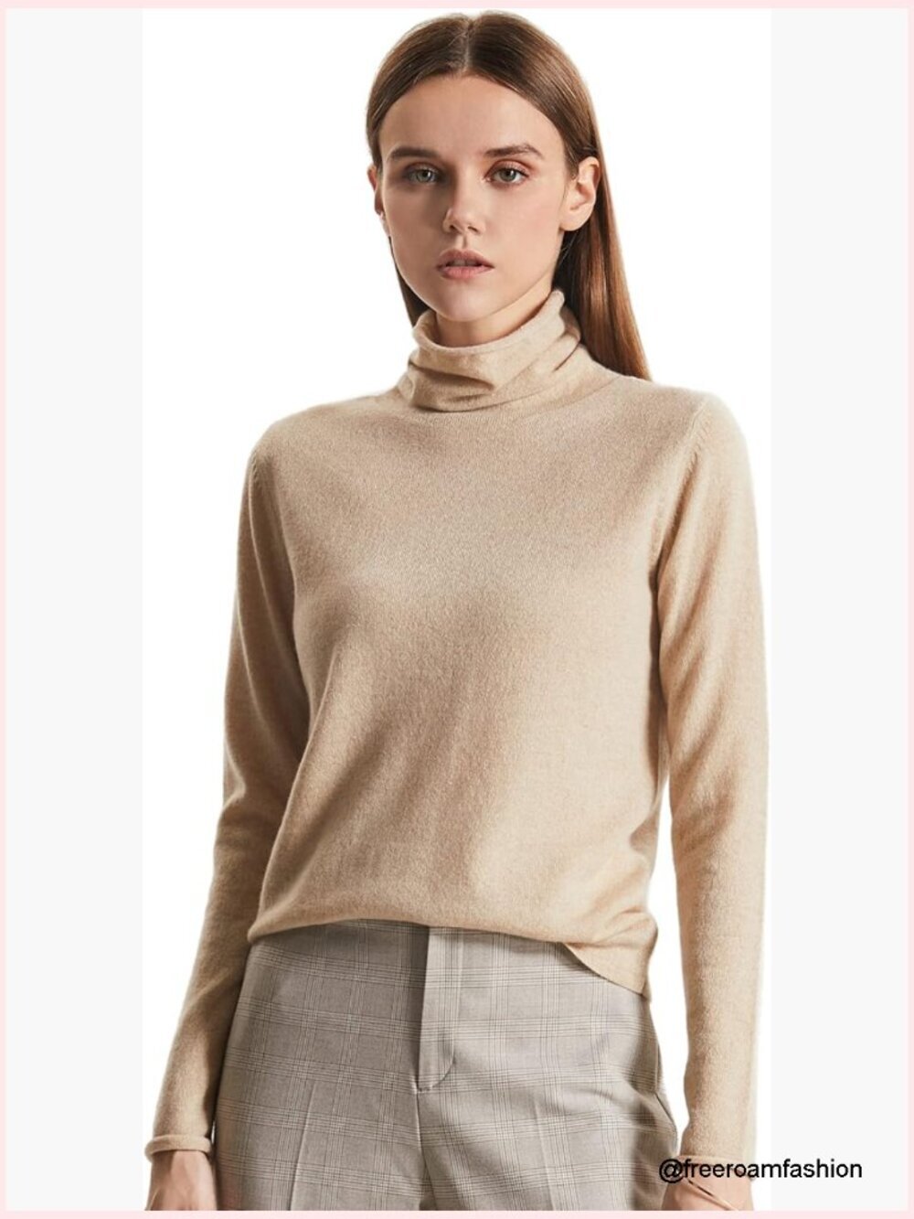 100% Pure Cashmere Turtleneck Sweater Long Sleeve Pullover Soft Cozy